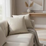 Almofada Decorativa Estampa Grid Bege - Imagem 2