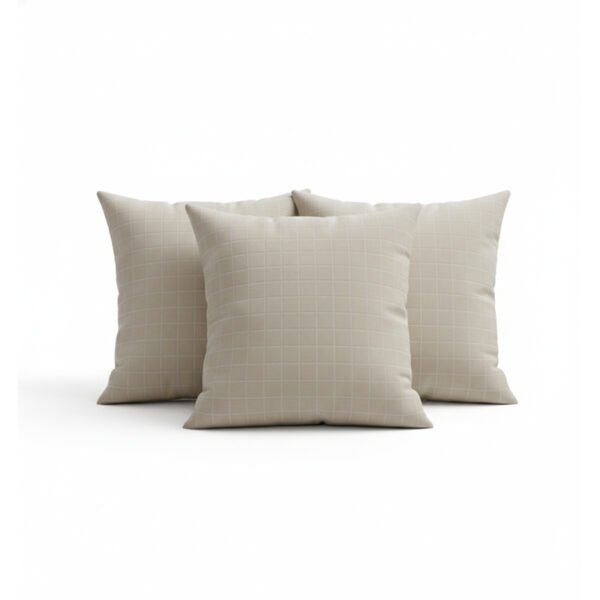 Almofada Decorativa Estampa Grid Bege