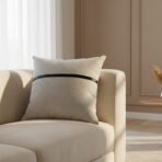 Almofada Decorativa Off-White com Faixa Contrastante - Imagem 2